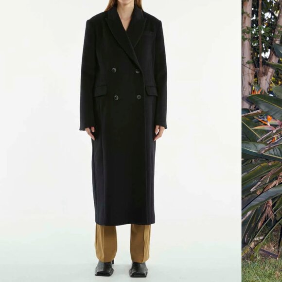 NWT. THIRD FORM IMMERSION DOUBLE BREASTED COAT -  BLACK - Picture 2 of 6